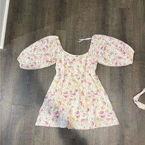 MINKPINK Floral Puff Sleeve Mini Dress
